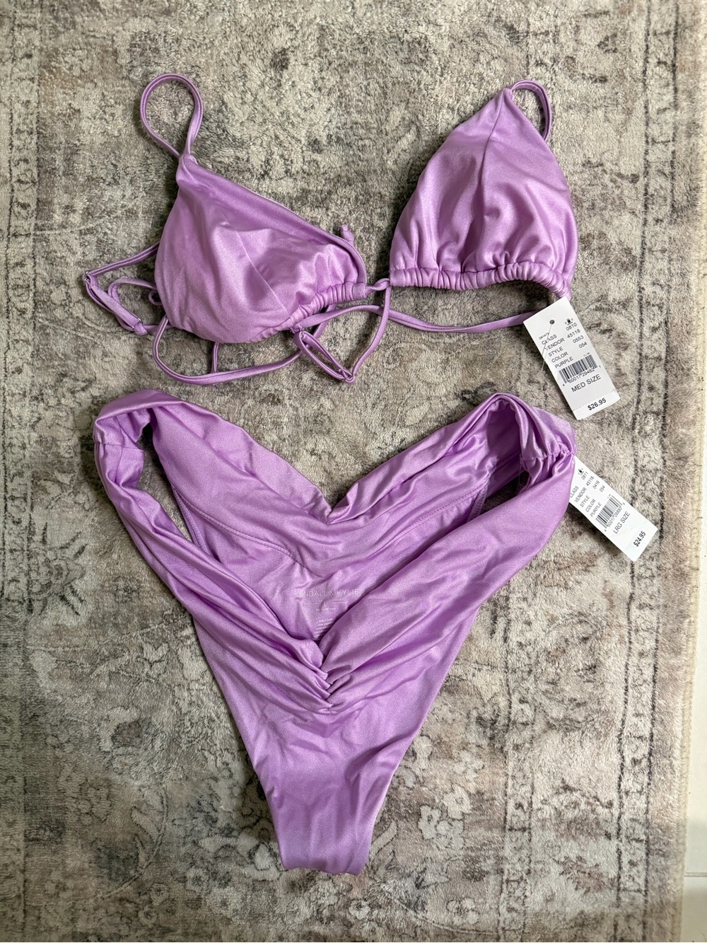 Kendall & Kylie Shimmer Lilac Bikini Bottoms